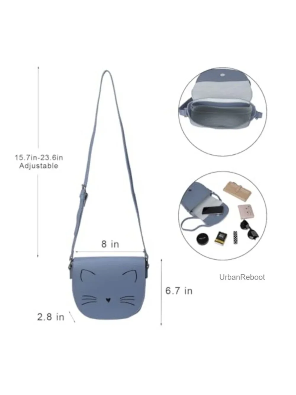 Gladdon Cat Crossbody Bag Faux Leather Small Teen Girls Purse
